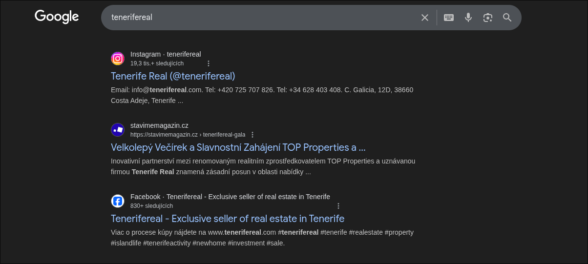 První příčky vyhledávání Google
